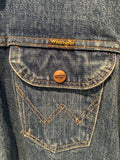 Vintage 1970's 70s Wrangler Denim Jean Jacket Blue Large Mens