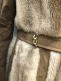 womens jacket  womens coat  womens  Winter Coat  vintage  Urban Village Vintage  urban village  Suede Jacket  Suede detail  Suede  sleeve  MOD  lining  Jacket  faux fur  faux collar  collar  brown  Belted waist  beige  70s  70  1970s  12