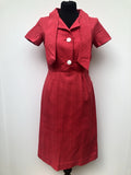 womens  vintage  Urban Village Vintage  tie neck  summer dress  pink  midi dress  dress  50s  1950s  10