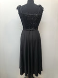 womens  vintage  Urban Village Vintage  tie strap  sequin  evening dress  dress  bustier  black  back zip  8  70s  70  1970s