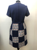 womens  vintage  Urban Village Vintage  Stripes  short sleeved  patchwork  floral  dress  diamonds  diamond shape  chequered  blue  70s  1970s  12