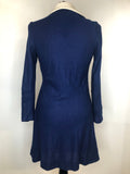 womens  vintage  Urban Village Vintage  navy  MOD  mini dress  large rounded collar  dress  double breasted  blue  back zip  8  60s  1960s
