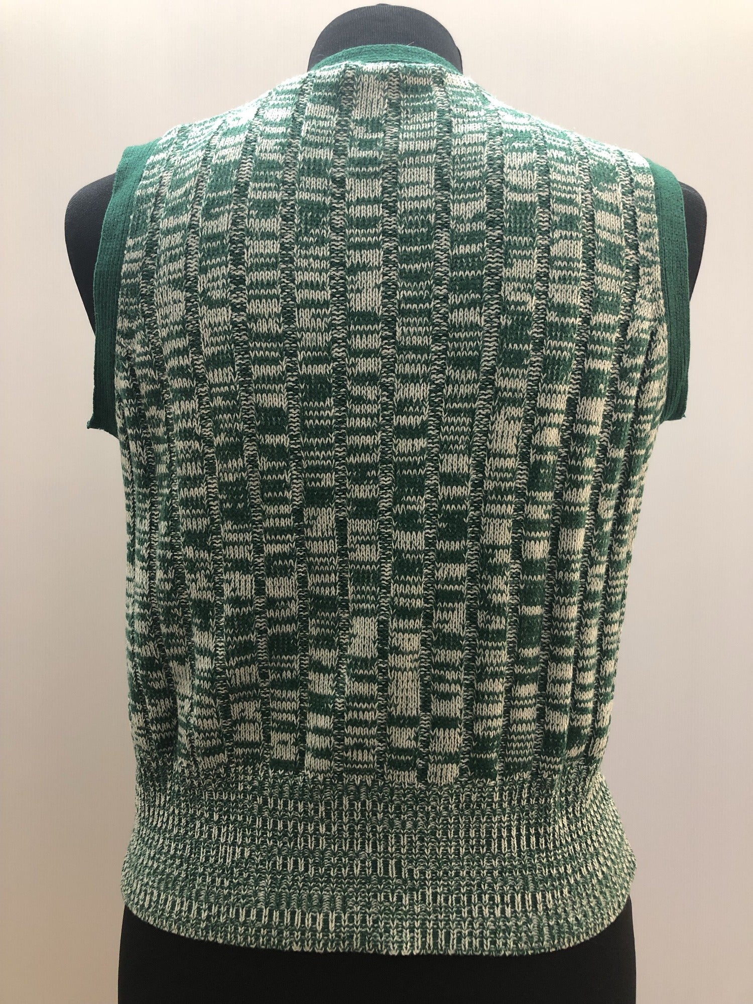 womens  waistcoat  vintage  vest  Urban Village Vintage  urban village  sleeveless  ribbed design  Ribbed  light knitwear  knitwear  knitted  knit  jaeger  Green  button up  button front  button  10
