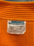 acid  womens  vintage  Urban Village Vintage  urban village  retro  orange  long sleeve  knitwear  knitted  knit  check  cardigan  cardi  70s  1970s  12  10-12  10