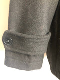 Wool blend  womens  vintage  point collar  mens  faux Leather  check lining  black  70s  1970s  14