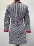 zip  white  vintage  Urban Village Vintage  urban village  stripey  Stripes  striped dress  striped  stripe print  polyester  dresses  dress  decorative buttons  collared dress  collar dress  blue  back zip  60s  1960s  12