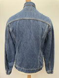 vintage  Urban Village Vintage  urban village  pockets  mens  long sleeve  levis strauss  levis  levi strauss  levi  L  Denim jacket  denim  collar  button  brown stitch  blue  belted dress  70s  1970s