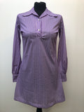 womens  vintage  Urban Village Vintage  purple  dress  collar  check dress  check  button front  8  60s  1960s