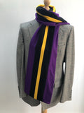 Yellow Stripes  Wool Blend  wool  vintage  Urban Village Vintage  urban village  Stripes  striped  purple  One Size  MOD  college scarf  black stripes  60s  1960s  100% Wool