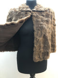 womens  vintage  Urban Village Vintage  urban village  Small  s  retro  real fur  mink  lining  lined  hook and eye  fur  Fishers Gloucester  evening  capelet  cape  brown  40s  40  1940s