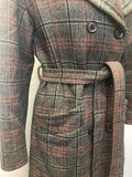 70s  1970s  check coat  double breasted coat  womens coat  coat  womens jacket  womens  vintage  Red  jacket  Grey  checked  check  blazer jacket  blazer  belted blazer  14 Urban Village Vintage