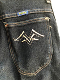wrangler  w26  vintage  Urban Village Vintage  urban village  stitch detailing  retro  pink stitch  pink embroidery  MOD  Light Blue  L32  jeans  jean  indigo  flares  denim  Blue  8  70s  70  34  26  1970s