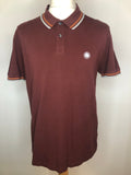 Pretty Green Polo Top in Burgundy - Size XL