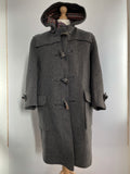 vintage  urban village  toggle  large  hooded  grey  football  duffle coat  duffle  coat  check  casuals  aquascutum  70s  1970s