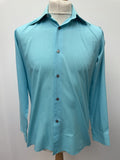 vintage  Urban Village Vintage  urban village  turqoise  tootal  mens  long sleeve  L  disco  dagger collar  collar  button  blue  big collar  70s  1970s