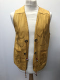 Leather 1960s Etched Waistcoat in Tan - Size S