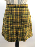 zip  Yellow  womens  vintage  Urban Village Vintage  urban village  Skirts  skirt  MOD  mini skirt  check dress  brown  back zip  8  60s  1960s