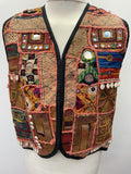 Vintage Ethnic Boho Embroidered Waistcoat - Size S-M