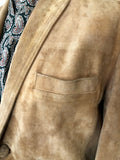 vintage  Urban Village Vintage  urban village  Suede Jacket  Suede  pockets  pocket detail  mens  L  Jacket  double vent  collared  brown  70s  1970s
