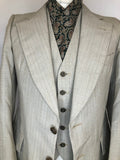 wide leg  vintage  Urban Village Vintage  urban village  trousers  three piece suit  three piece  suit  stitch detailing  stitch detail  S-M  S  retro  pockets  mens  M  long sleeve  League of Gentleman  Jacket  flares  blazer jacket  70s  1970s