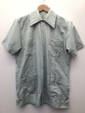 vintage  Urban Village Vintage  urban village  urban  summer  stitch detailing  S  retro  mens  guayabera  cuban  collar  blue  big collar  70s  70  1970s
