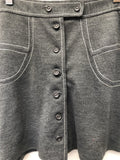 womens  vintage  Urban Village Vintage  urban village  stitch detailing  Skirts  skirt  mini skirt  grey  button fastening  bohemian  8  70s  1970s