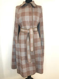 wool  womens  wetherall  waistcoat  vintage  S  MOD  gingham  cape  brown  blue  60s  1960s