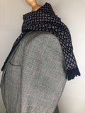 vintage  Urban Village Vintage  urban village  scarf  Paisley Print  paisley  Navy  MOD  mens  made in england  fringed  fringe  60s  1960s  100% Wool