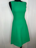 vintage  sleeveless  pure new wool  MOD  Green  dress  back zip  8  60s  1960s