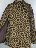 yellow  wool  womens  Welsh Woollens  welsh wool  welsh  vintage  tapestry  S  patterned  MOD  jacket  coat  brown  60s  1960s