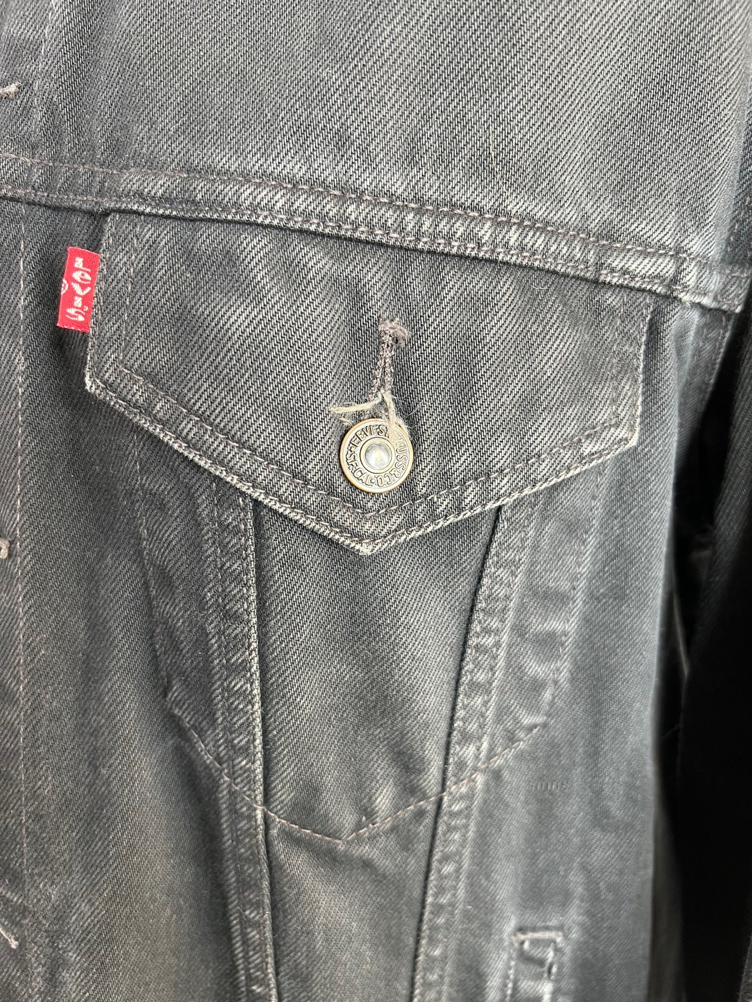 zero waste  XL  vintage  Urban Village Vintage  UK  thrifted  thrift  sustainable  style  store  slow fashion  shop  second hand  save the planet  reuse  red tab  recycled  recycle  recycable  preloved  pockets  online  mens  logo  levis strauss  levis  Jacket  fashion  ethical  Eco friendly  Eco  denim  concious fashion  coat  clothing  clothes  Black Jacket  black  Birmingham