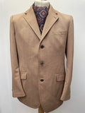 vintage  Urban Village Vintage  urban village  silk  pockets  mens  M  long sleeve  lining  lapels  blazer jacket  Blazer  beige  austin roper  70s  1970s