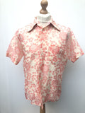 vintage  Urban Village Vintage  urban village  Stripes  short sleeved  Shirt  Printed T-Shirt  printed shirt  printed  print  pink  Mens Shirts  mens  l  floral shirt  floral print  floral  Davis  button  70s