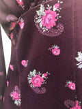 womens  vintage  purple  prairie dress  midi dress  floral print  collar dress  collar  70s  1970s  10 urban village vintage