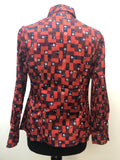 womens  vintage  Urban Village Vintage  top  St Michael  square print  square pattern  red  floral  dagger collar  Blue  blouse  70s  1970s  14