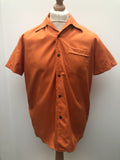 vintage  Urban Village Vintage  urban village  short sleeved  short sleeve  Shirt  Printed T-Shirt  print  orange  Mens Shirts  mens  M  dagger collar  dagger  Cotton  button  Biigelfrei