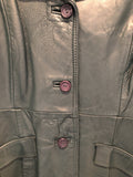 Womens Vintage 1960s / 1970s English Lady Leather Jacket - Green - Size 16