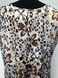 flower power  boho  psychedelic  psych  hippy  hippie  womens  white  vintage  Urban Village Vintage  summer dress  floral print  floral dress  floral  dress  button front  brown  60s  1960s  16