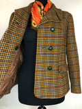 womens  vintage  Urban Village Vintage  urban village  pockets  orange  multi  long sleeve  jacket  Green  double breasted  dereta  button  blazer jacket  Blazer  70s  1970s  12