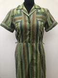 Windsor Original  zip  womens  vintage  Urban Village Vintage  urban village  midi dress  midi  Green  fringing  dress  collared dress  50s  50  1950s  12
