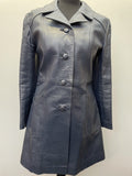 womens jacket  womens coat  womens  vintage  Urban Village Vintage  silk  retro  Navy Jacket  Navy  MOD  mens  lining  leather stitch  Leather Jacket  Leather  Jacket  button down  button  blue  70s  70  1970s  10