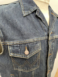 Wrangler  waistcoat  vintage  vest  Urban Village Vintage  urban village  sleevless  outlaw  mens  Denim jacket  denim  cut off  clothing  blue  Biker Jacket  Biker