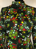 womens shirt  womens  vintage  Urban Village Vintage  top  shirt  psychdelic  psych  multi  MOD  hippie  green  flower power  floral  blouse  big collar  60s  1960s  12