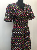 1970s Square Print Maxi Dress - Size 12