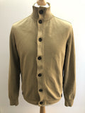 1970s Button Front Track Top in Beige - Size Small