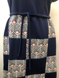 womens  vintage  Urban Village Vintage  Stripes  short sleeved  patchwork  floral  dress  diamonds  diamond shape  chequered  blue  70s  1970s  12