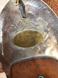 Woven Leather Belt with Hand of Hamsa Buckle - Small