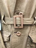 vintage  safari style  Safari jacket  safari  mens  Leather Jacket  Leather  L  Jacket  Fitted  camel  Belted waist  belted jacket  belted  beige  70s  1970s Urban Village Vintage