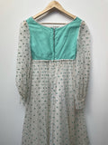 zip back  zip  womens  vintage  Urban Village Vintage  urban village  sheer  semi sheer  Polka Dot  maxi dress  maxi  long sleeve  Green  dress  balloon sleeves  balloon sleeve  balloon  70s  10