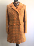 womens jacket  womens coat  womens  Winter Coat  vintage  Urban Village Vintage  urban village  orange  MOD  London Maid  Jacket  gingham print  double breasted  coat  button down  button  60s  1960s  12